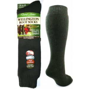 David James Wellington Boot Socks Long Welly Sock in Green | Wellies.com