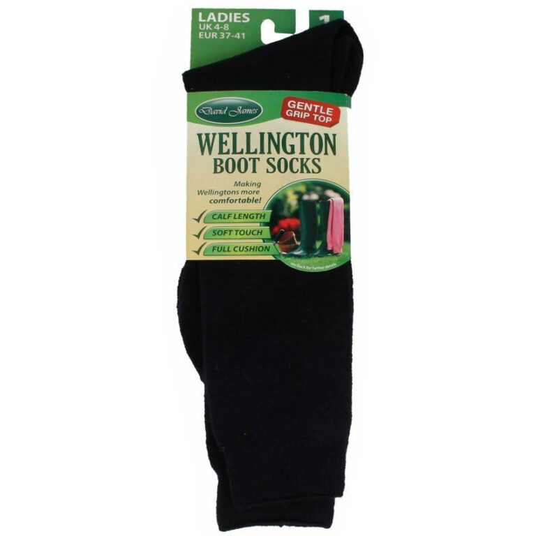 David James Wellington Boot Socks Long Welly Sock in Green