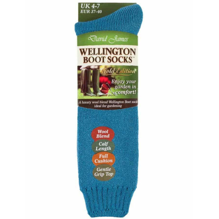 David James Wellington Boot Socks Ladies Long Welly Sock in Navy