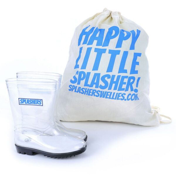 Splashers Clear Kids Welly, Unisex Kids Welly in Transparent - Image 2