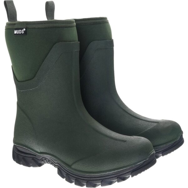 Muds Dovestone Short, Ladies Short Welly in Forest Green & Olive