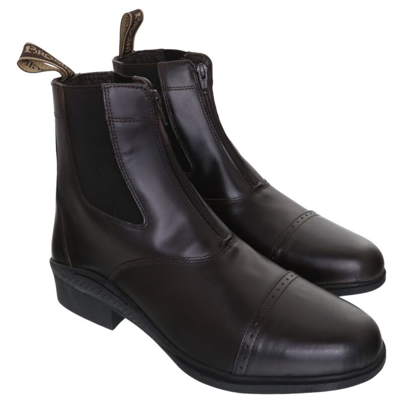 Paddock Stiefel Für Reiter Brogini Tivoli Leder Reitstiefel Mit Frontreißverschluss - Jodhpur Stiefel In Schwarz/braun Brogini Reitstiefel