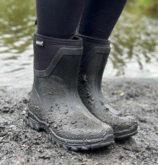 Muds Dovestone Short, Ladies Short Welly in Black - Image 6