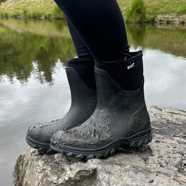 Muds Dovestone Short, Ladies Short Welly in Black - Image 7
