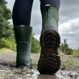 Muds Dovestone Short Ladies Short Welly in Forest Green Olive Wellies