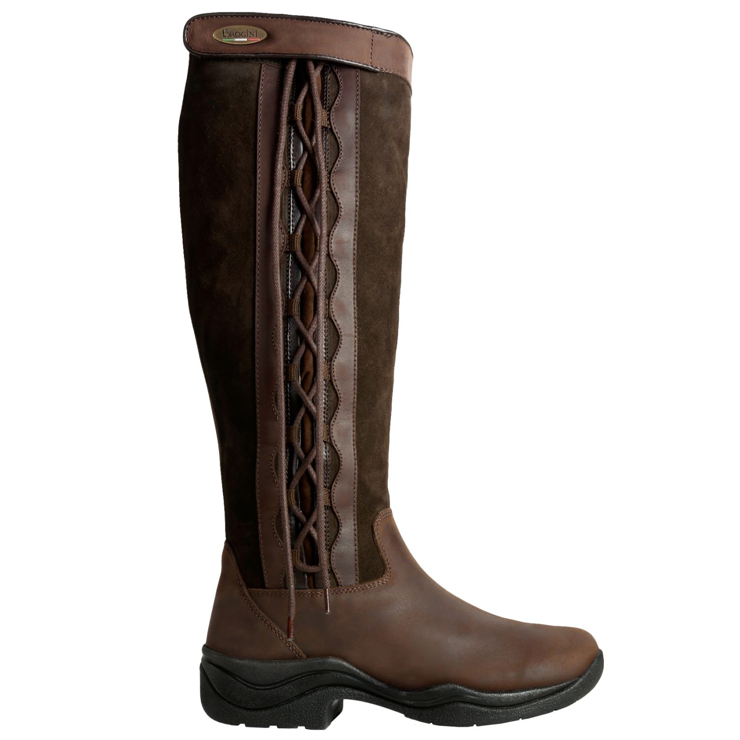 Brogini Winchester Lace up Standard Calf Ladies Country Boot in Brown Wellies