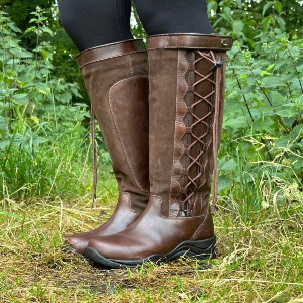 Brogini Winchester Lace-up - Wide Calf, Ladies Country Boot in Brown - Image 2