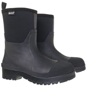 Muds Greenfield Short, Unisex Short Welly in Black