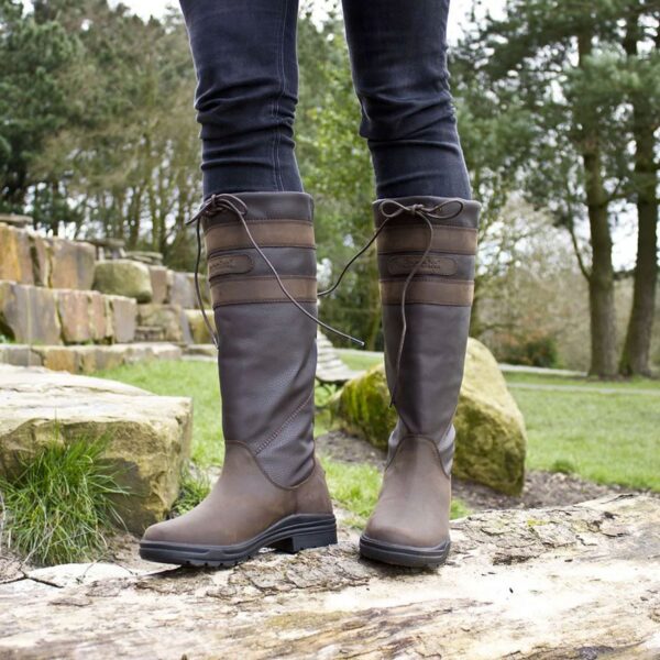 Brogini Longridge - Standard Calf, Ladies Country Boot in Brown - Image 3