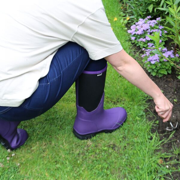 Muds Dovestone Tall, Ladies Full Welly in Purple - Image 7