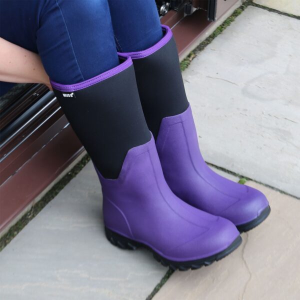 Muds Dovestone Tall, Ladies Full Welly in Purple - Image 9