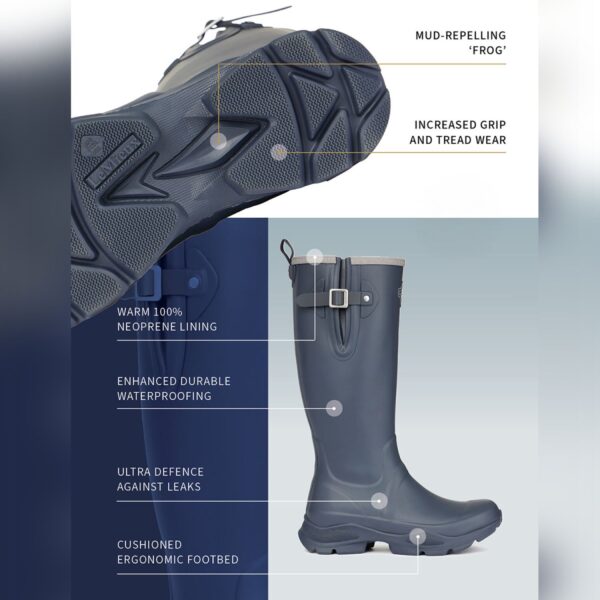 LeMieux Ultra Stride, Mens Full Welly in Black - Image 6