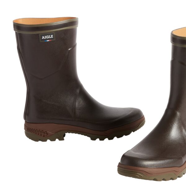 Aigle Parcours 2 Bottillon, Unisex Short Welly in Brown - Image 2