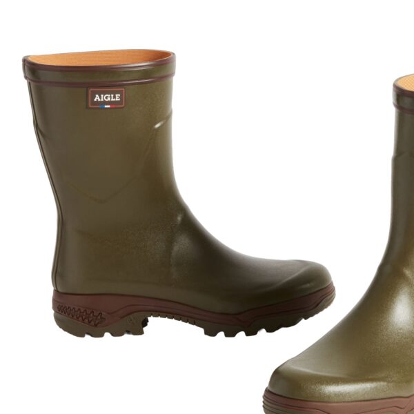 Aigle Parcours 2 Bottillon, Unisex Short Welly in Khaki - Image 3