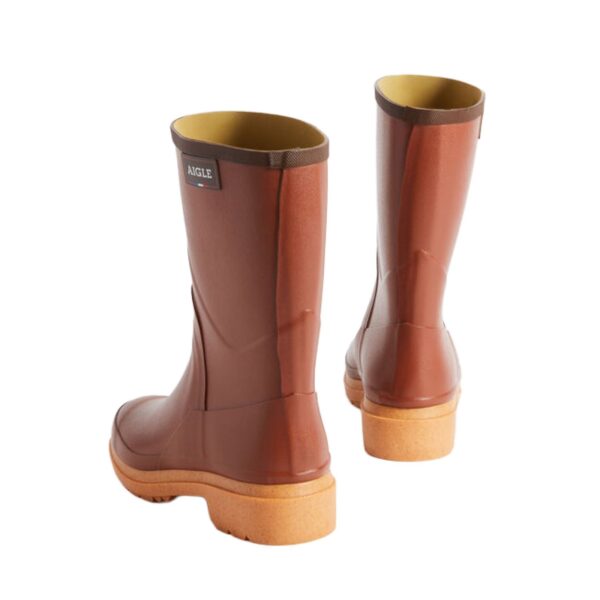 Aigle Bison 2, Mens Short Welly in Amber - Image 2