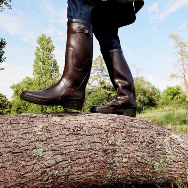Aigle Benyl M, Unisex Full Welly in Brown - Image 5