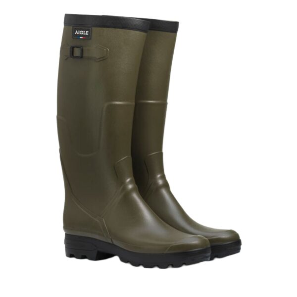 Aigle Benyl M, Unisex Full Welly in Khaki - Image 2
