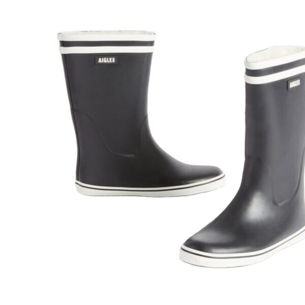 Aigle Malouine Fur, Ladies Short Welly in Marine