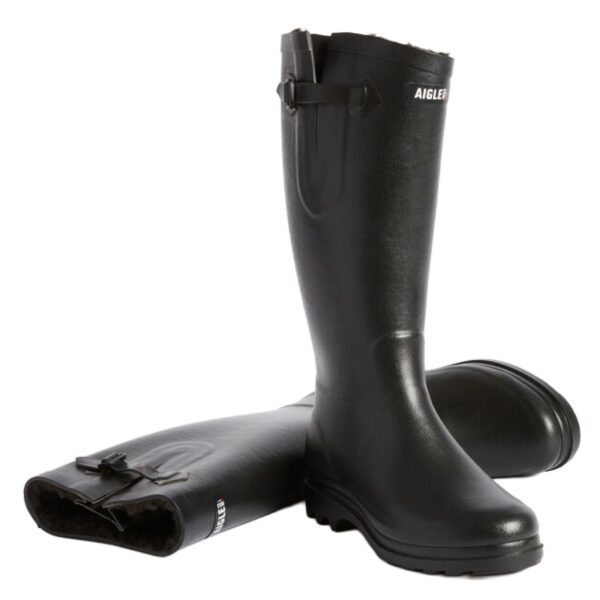 Aigle Aiglentine Fur, Ladies Full Welly in Black
