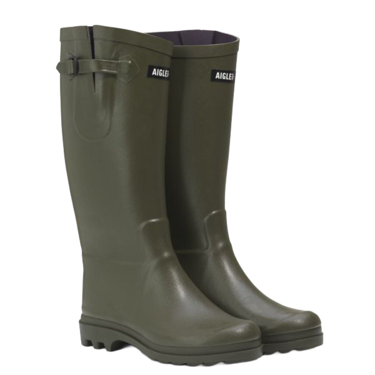 Aigle Aiglentine, Ladies Full Welly in Khaki - Image 2