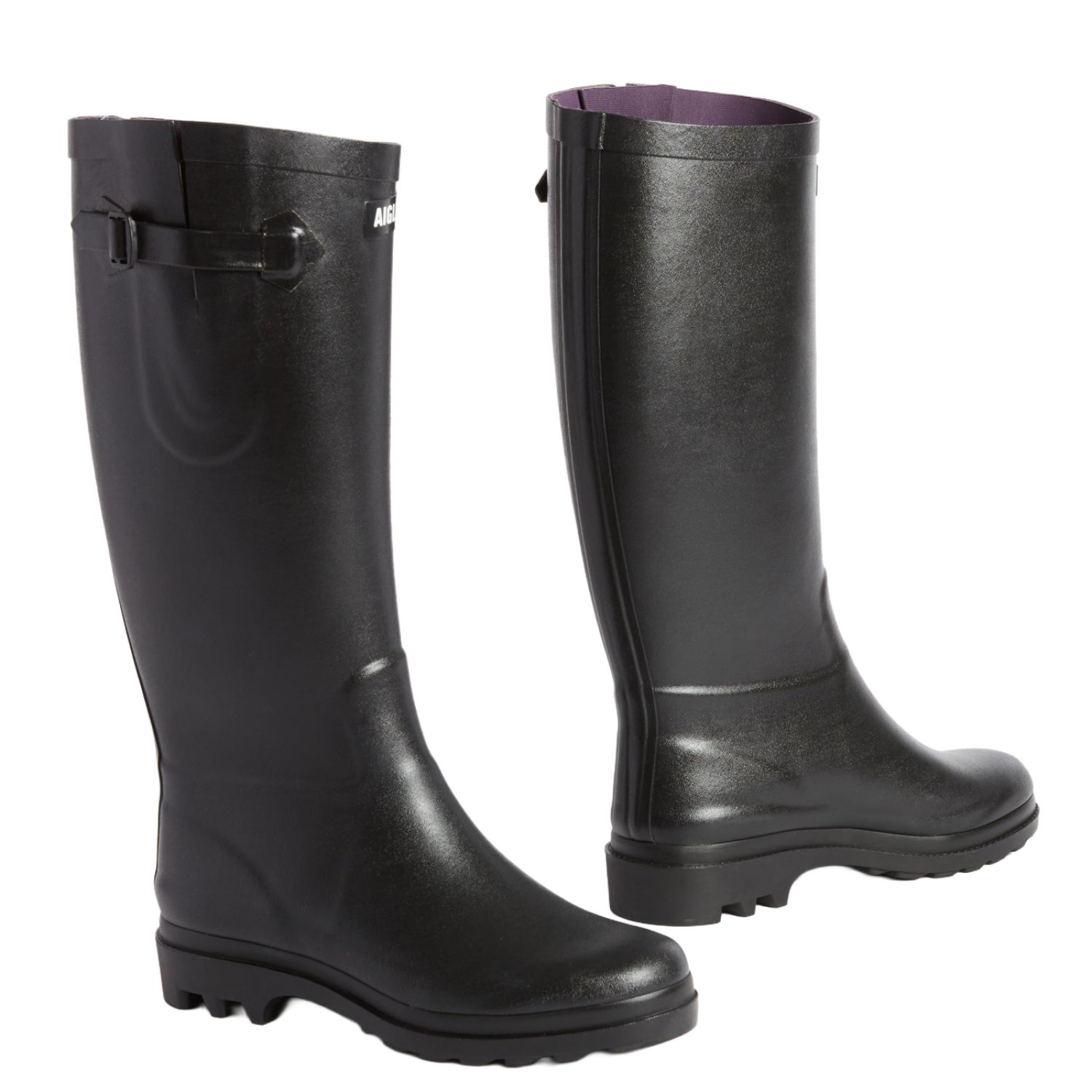 Aigle Aiglentine, Ladies Full Welly in Black - Image 3