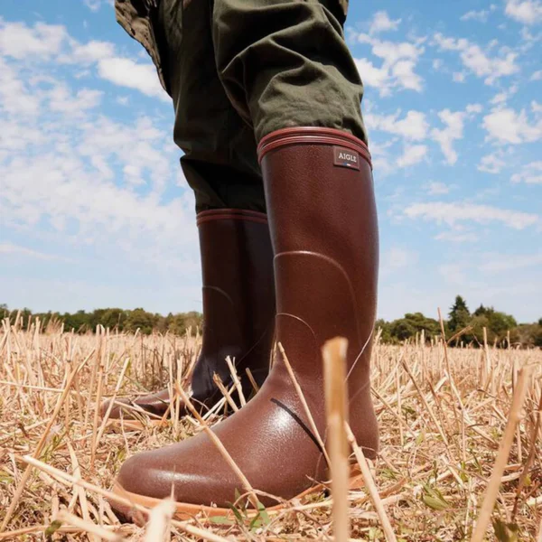 Aigle Tancar Pro, Mens Full Welly in Brown