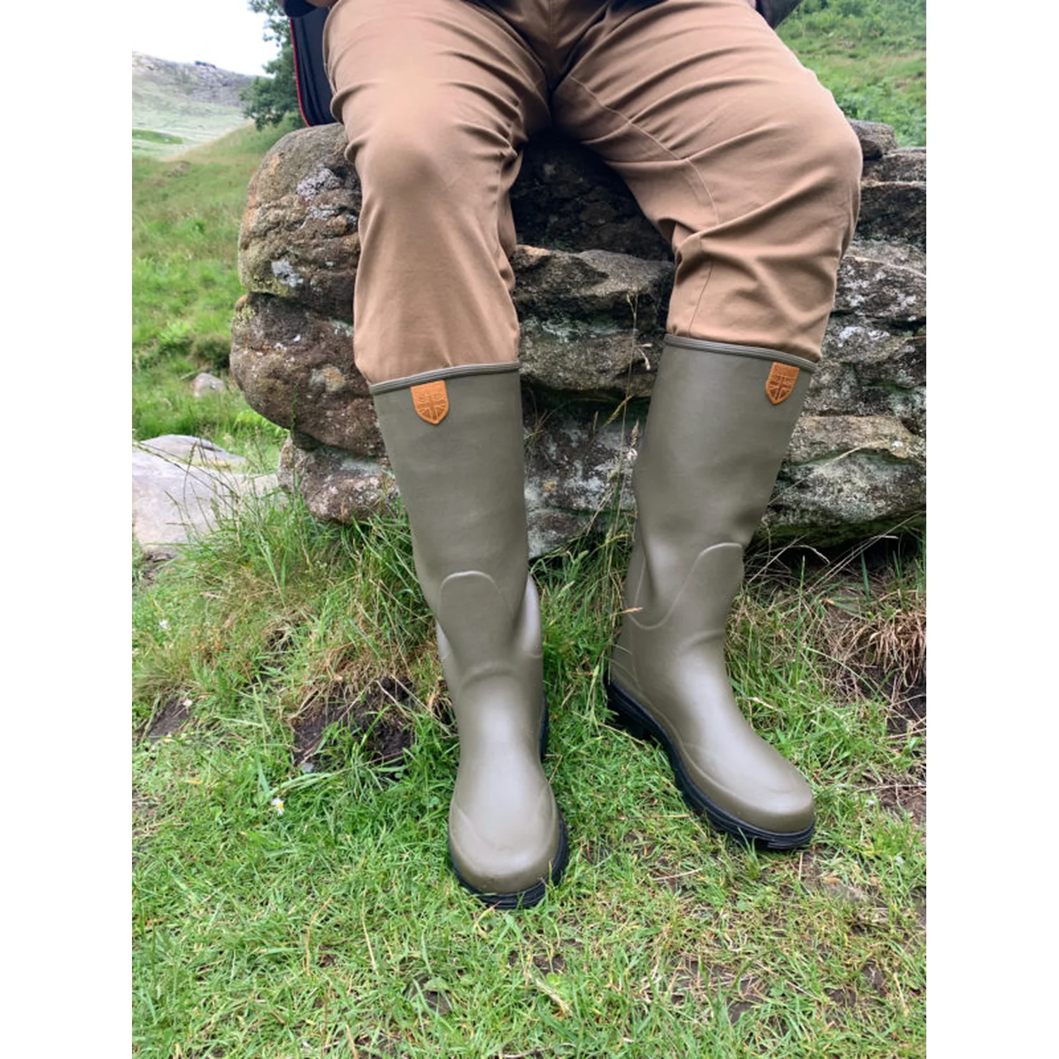 Hound Racefield 2, Jersey Lined, Classic, Unisex Full Welly in Highland Green - Image 5