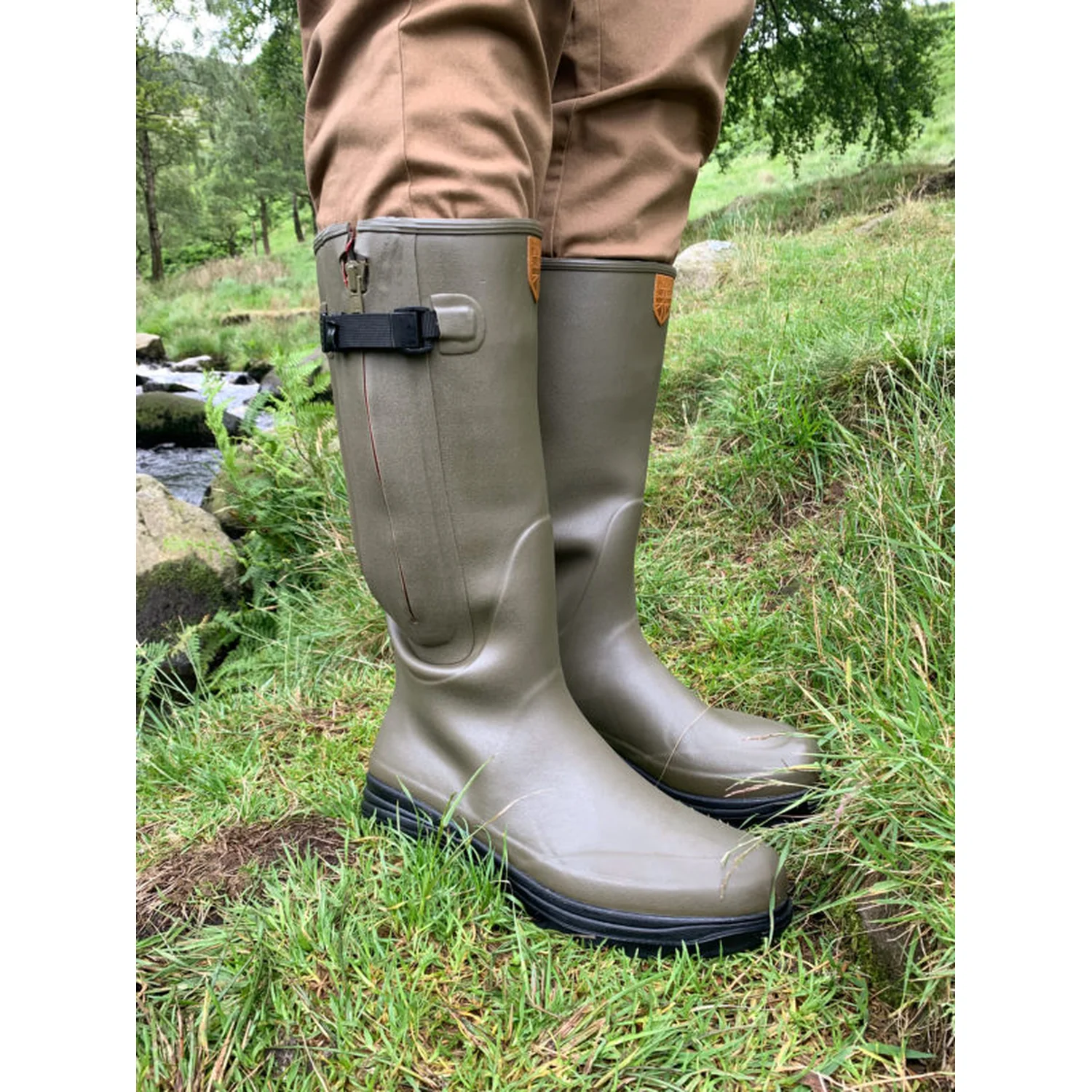Racefield 2, Neoprene, Zipped, Unisex Full Welly in Highland Green - Image 5
