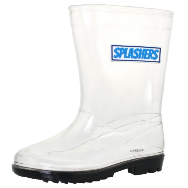 Splashers Clear Kids Welly, Unisex Kids Welly in Transparent