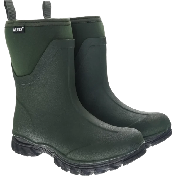 Muds Dovestone Short, Ladies Short Welly in Forest Green & Olive