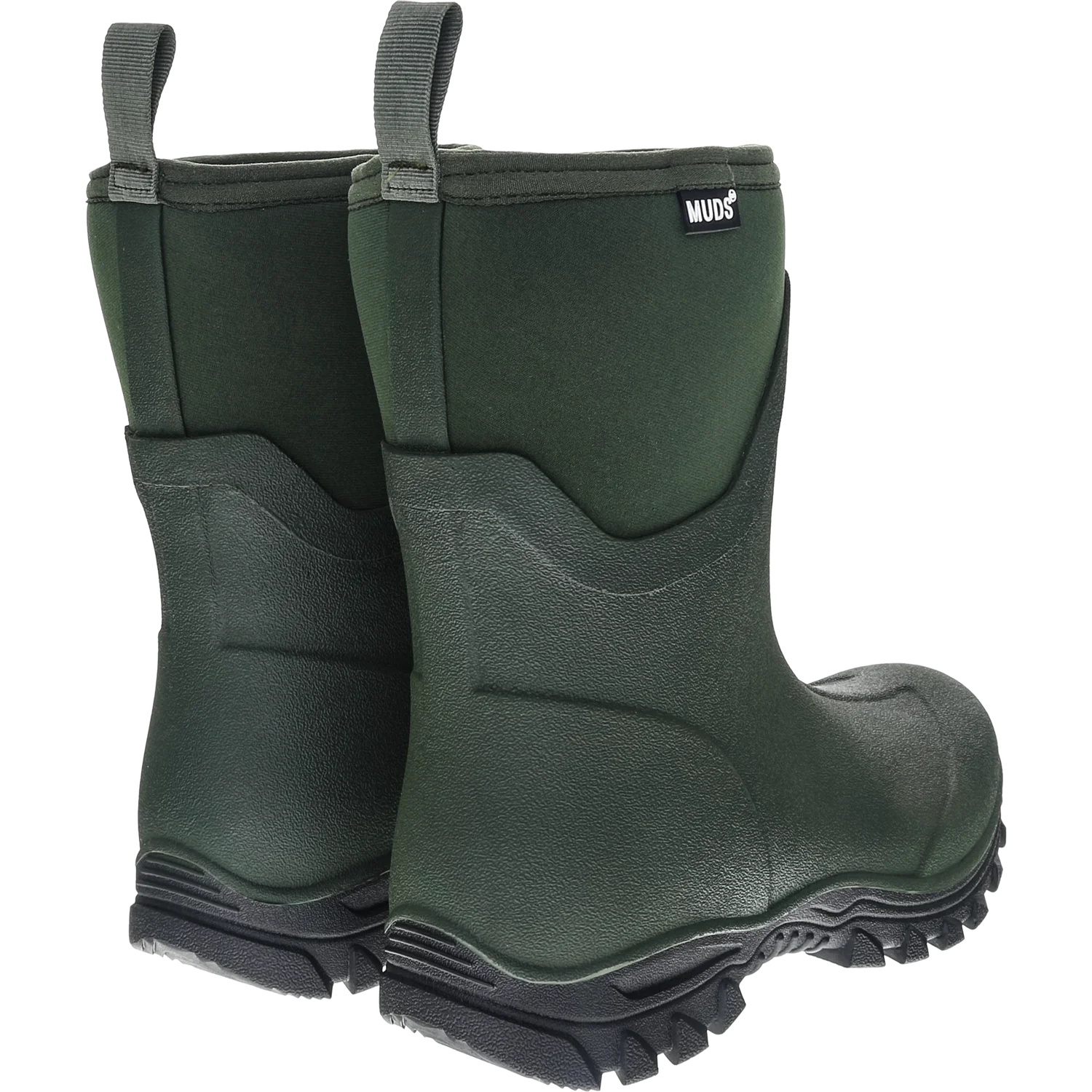 Muds Dovestone Short, Ladies Short Welly in Forest Green & Olive - Image 2