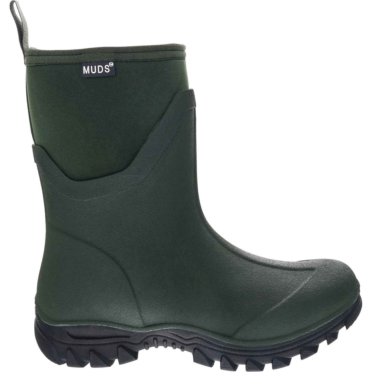 Muds Dovestone Short, Ladies Short Welly in Forest Green & Olive - Image 3