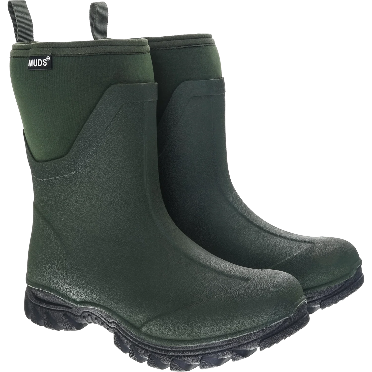 Muds Dovestone Short, Ladies Short Welly in Forest Green & Olive