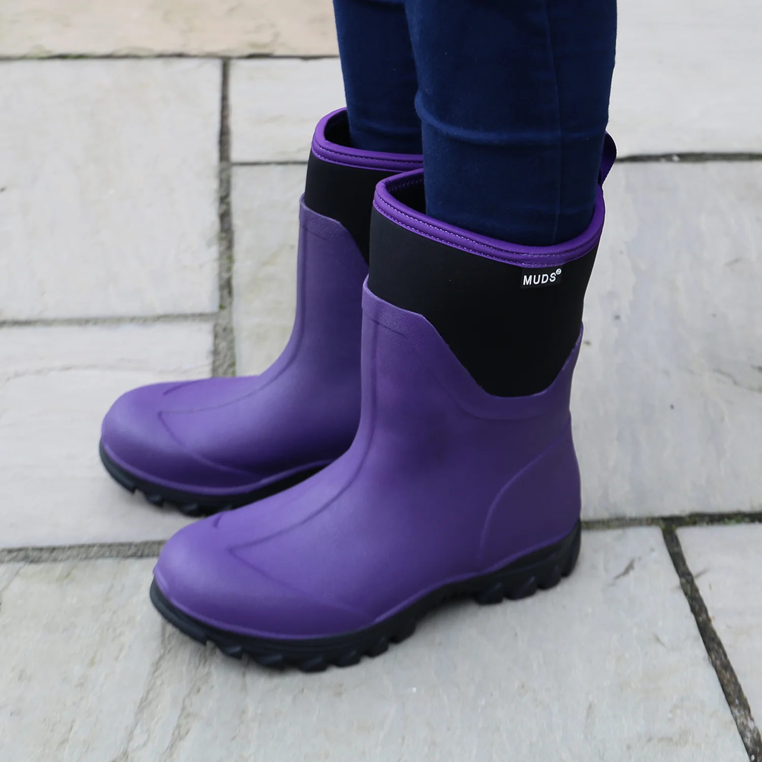 Muds Dovestone Short, Ladies Short Welly in Purple - Image 6