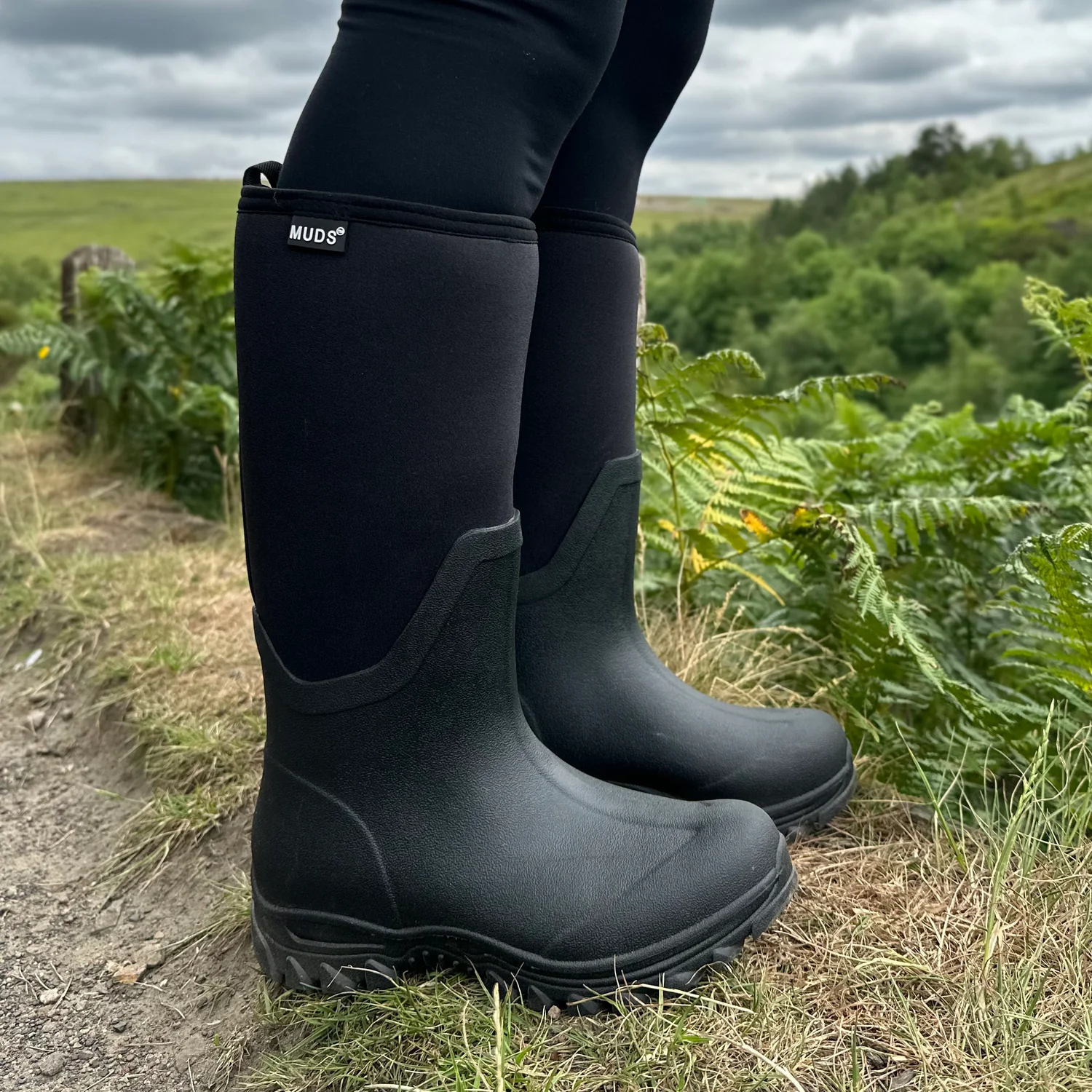 Muds Dovestone Tall, Ladies Full Welly in Black - Image 6