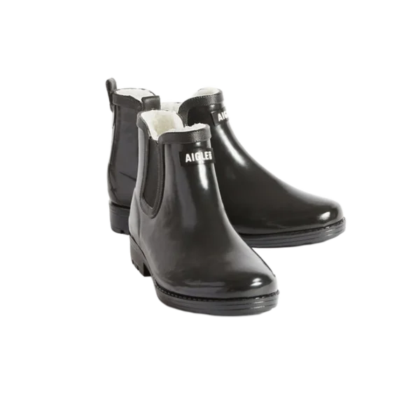 Aigle Carville Fur, Ladies Ankle Boot in Black