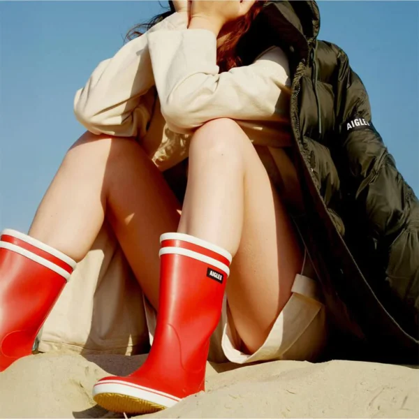 Aigle Malouine, Ladies Short Welly in Red