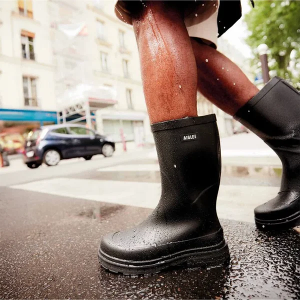 Aigle Mid Rain, Mens Short Welly in Black