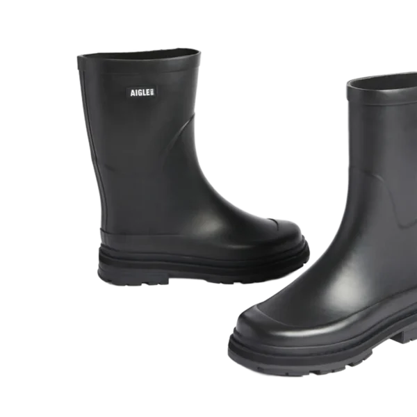 Alternative view of Aigle Mid Rain, Mens Short Welly in Black