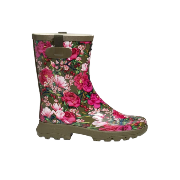 Aigle Alya Print, Ladies Full Welly in Bloom