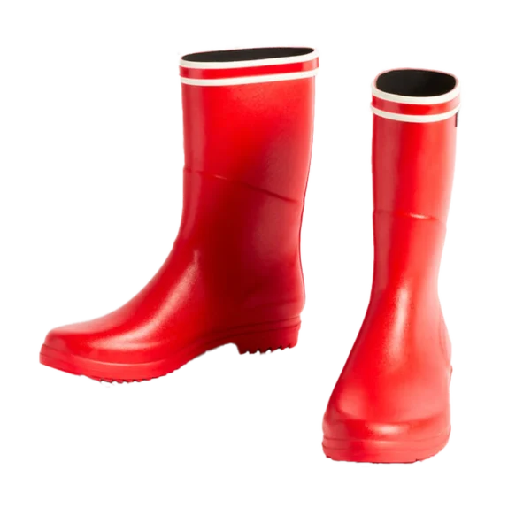 Aigle Chanteboot Stripes, Ladies Short Welly in Red