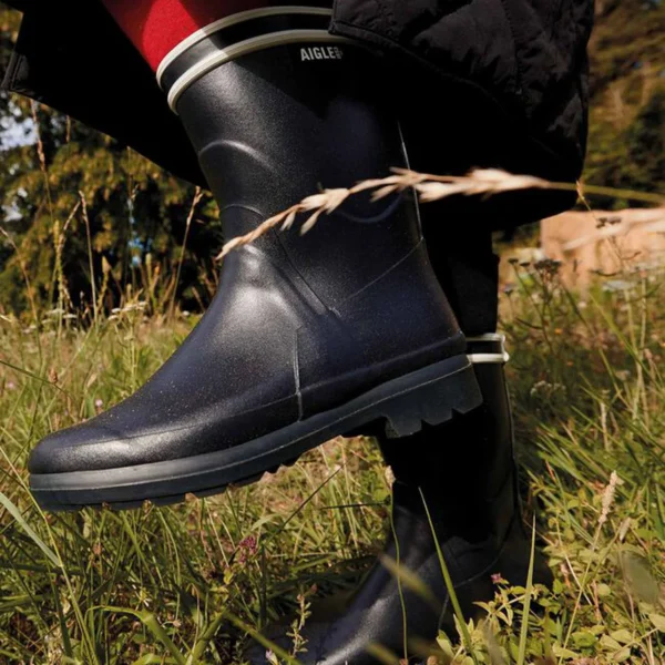 Alternative view of Aigle Chanteboot Stripes, Ladies Short Welly in Marine