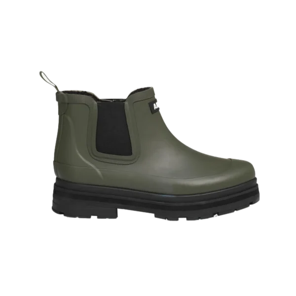 Aigle Soft Rain Fur, Ladies Ankle Boot in Avocado
